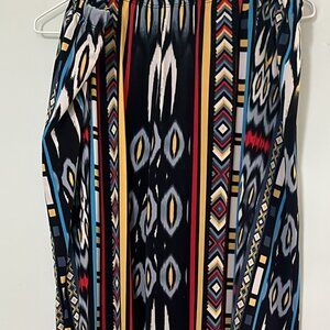 Melissa Paige 3XL Palazzo Pull On Pants Bold Pattern BoHo HippieFestival Luxury